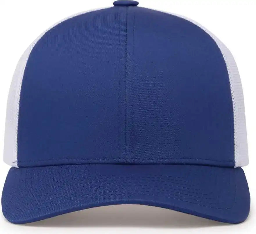 Pacific Headwear 104c Trucker Snapback Cap Royal White