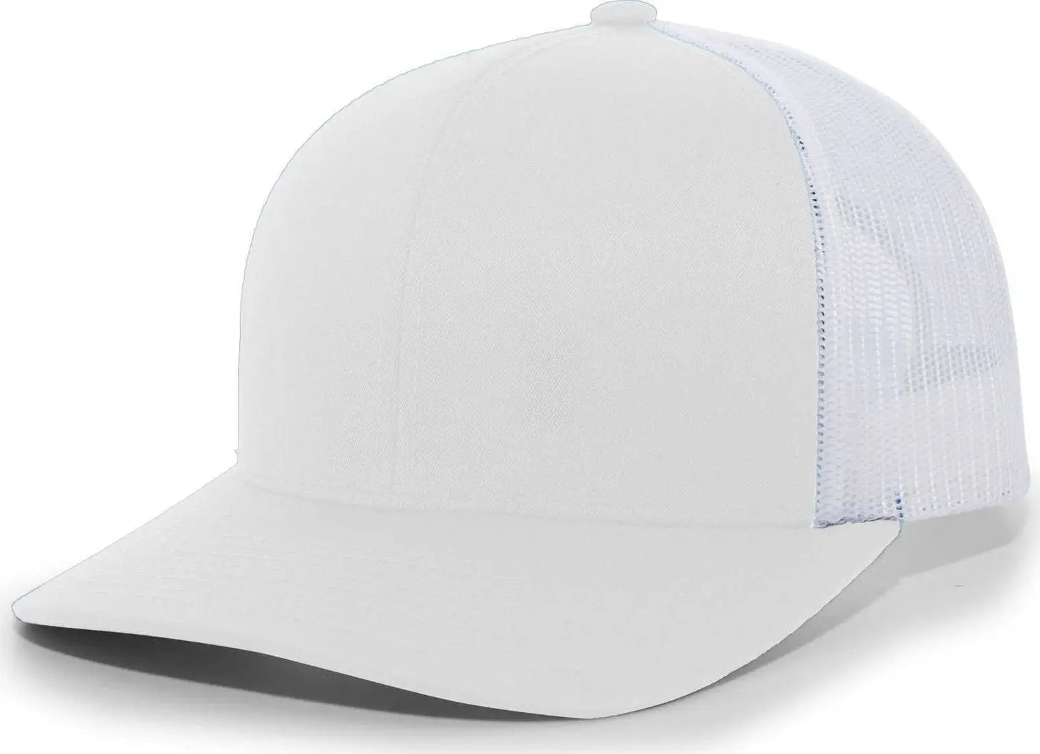 Pacific Headwear 104c Trucker Snapback Cap - Silver White