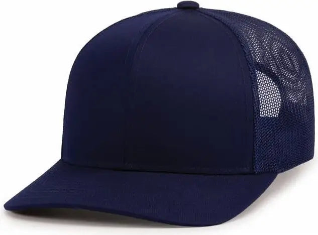 Pacific Headwear 104c Trucker Snapback Cap - True Navy