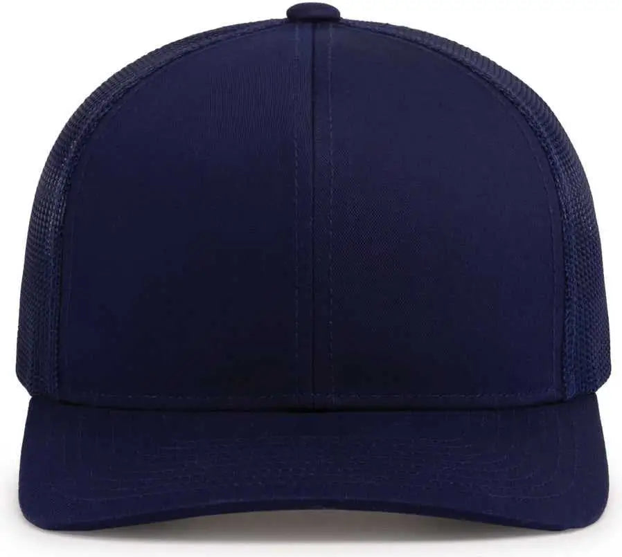 Pacific Headwear 104c Trucker Snapback Cap - True Navy