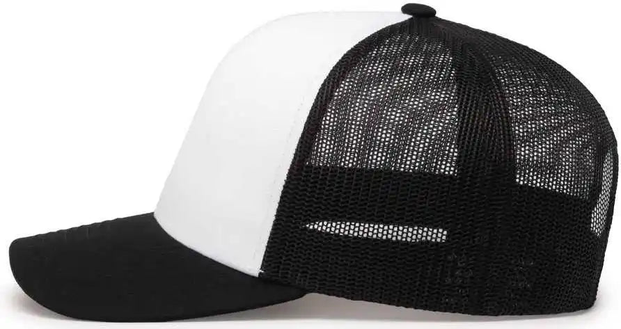 Pacific Headwear 104c Trucker Snapback Cap White Black / 7’’ 7 7/8’’