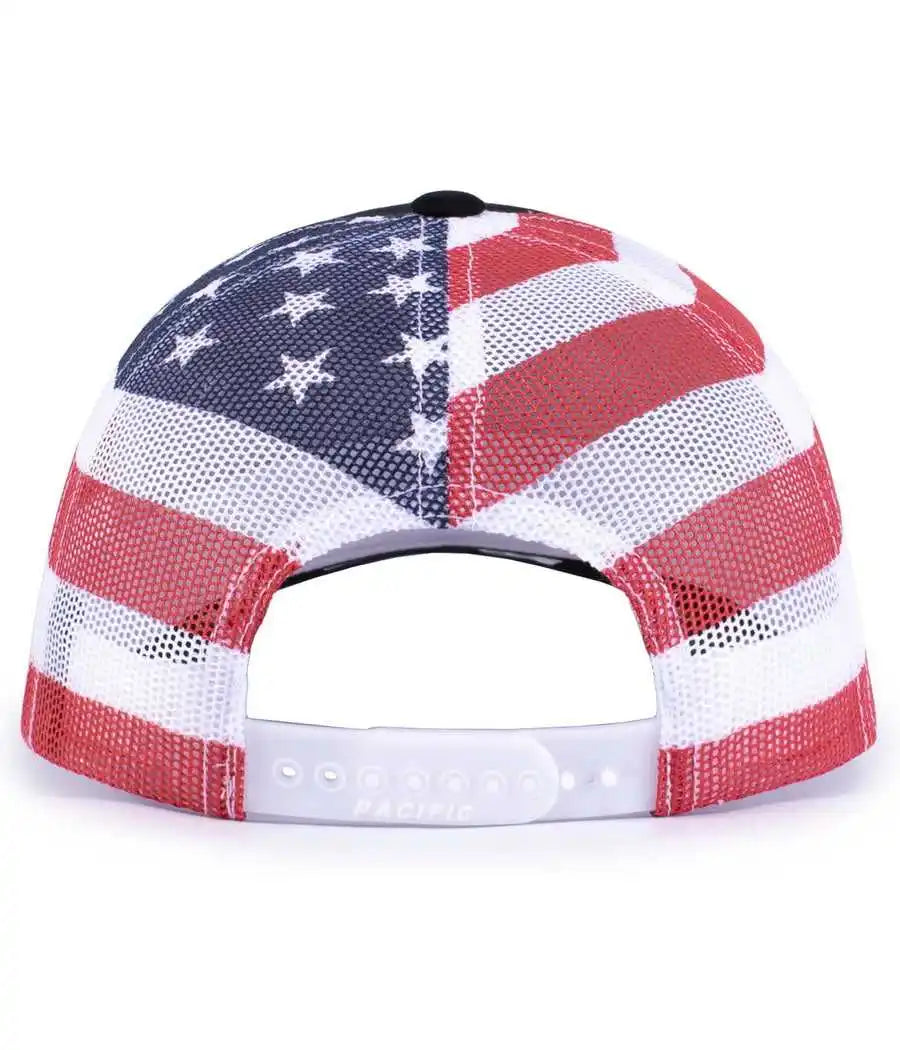 Pacific Headwear 104p Printed Trucker Cap Black Usa Usa / 7’’ 7 7/8’’
