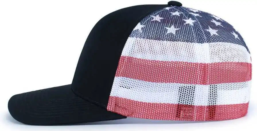 Pacific Headwear 104p Printed Trucker Cap - Navy Usa - Usa / 7’’ - 7 7/8’’