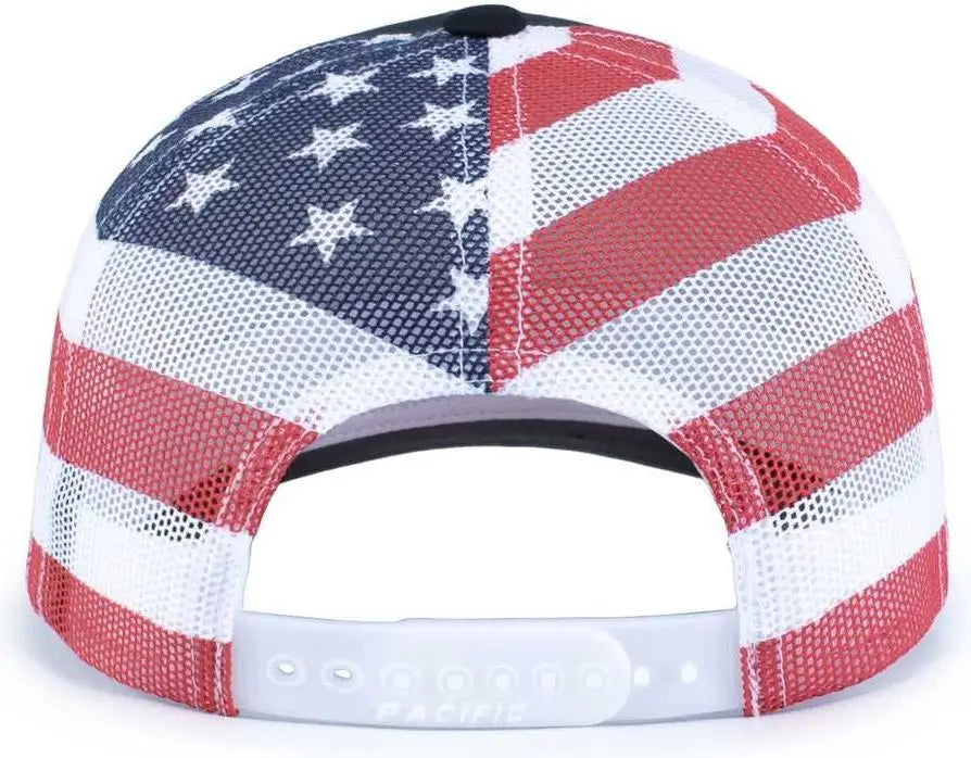 Pacific Headwear 104p Printed Trucker Cap - Navy Usa - Usa / 7’’ - 7 7/8’’