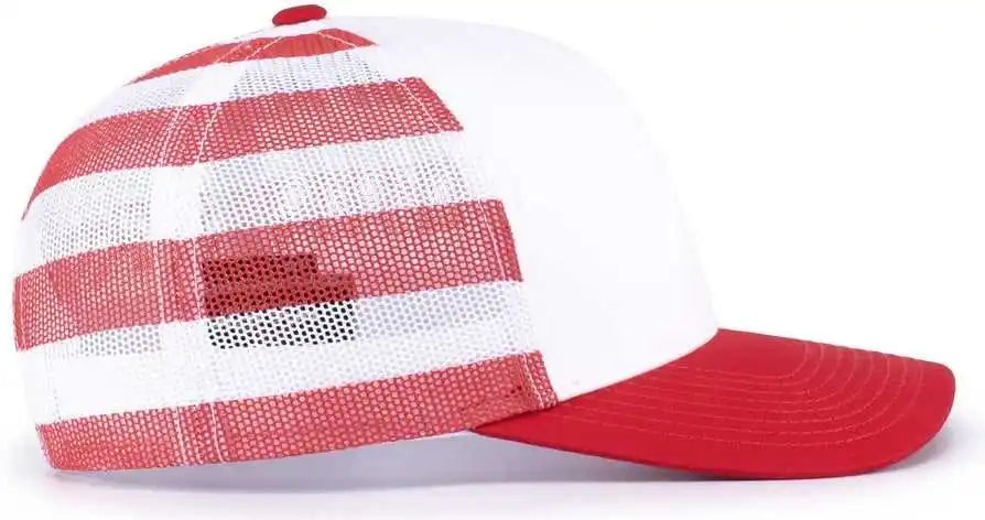 Pacific Headwear 104p Printed Trucker Cap White Usa Red Usa / 7’’ 7 7/8’’