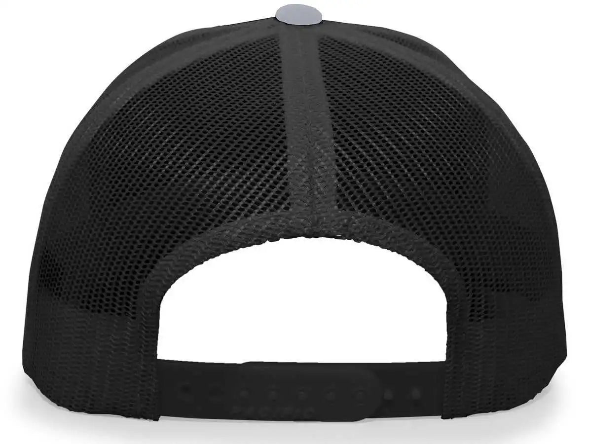 Pacific Headwear 104s Contrast Stitch Snapback Trucker Cap Heather Grey Black Gr Gray White / 7’’ 7 7/8’’