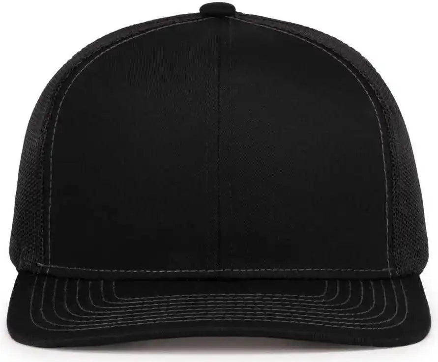 Pacific Headwear 104s Contrast Stitch Trucker Snapback Black Graphite Dark Gray / 7’’ 7 7/8’’