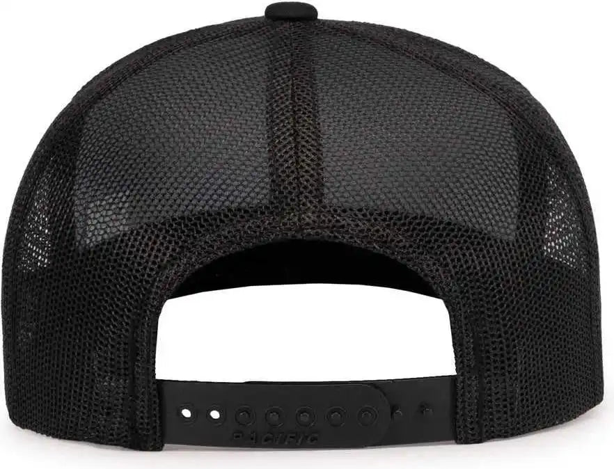 Pacific Headwear 104s Contrast Stitch Trucker Snapback Black Graphite Dark Gray / 7’’ 7 7/8’’