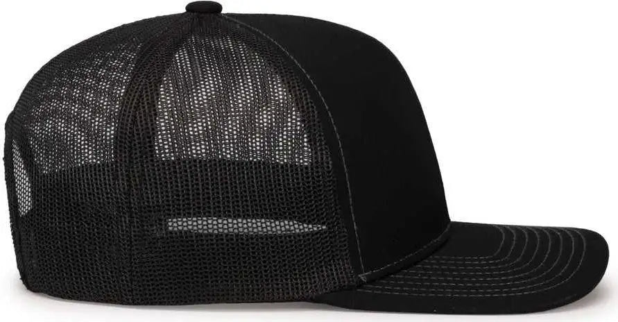 Pacific Headwear 104s Contrast Stitch Trucker Snapback - Black Graphite - Dark Gray / 7’’ 7 7/8’’