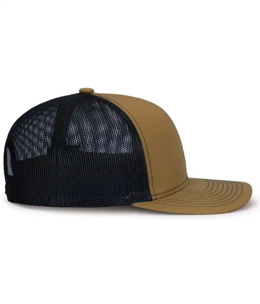 Pacific Headwear 104s Contrast Stitch Trucker Snapback Buck Lt Charcoal Brown Gray / 7’’ 7 7/8’’