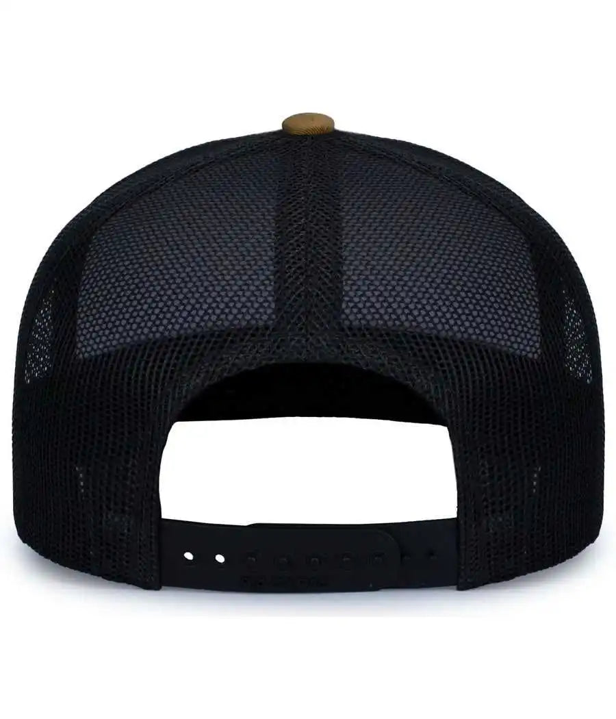 Pacific Headwear 104s Contrast Stitch Trucker Snapback Buck Lt Charcoal Brown Gray / 7’’ 7 7/8’’