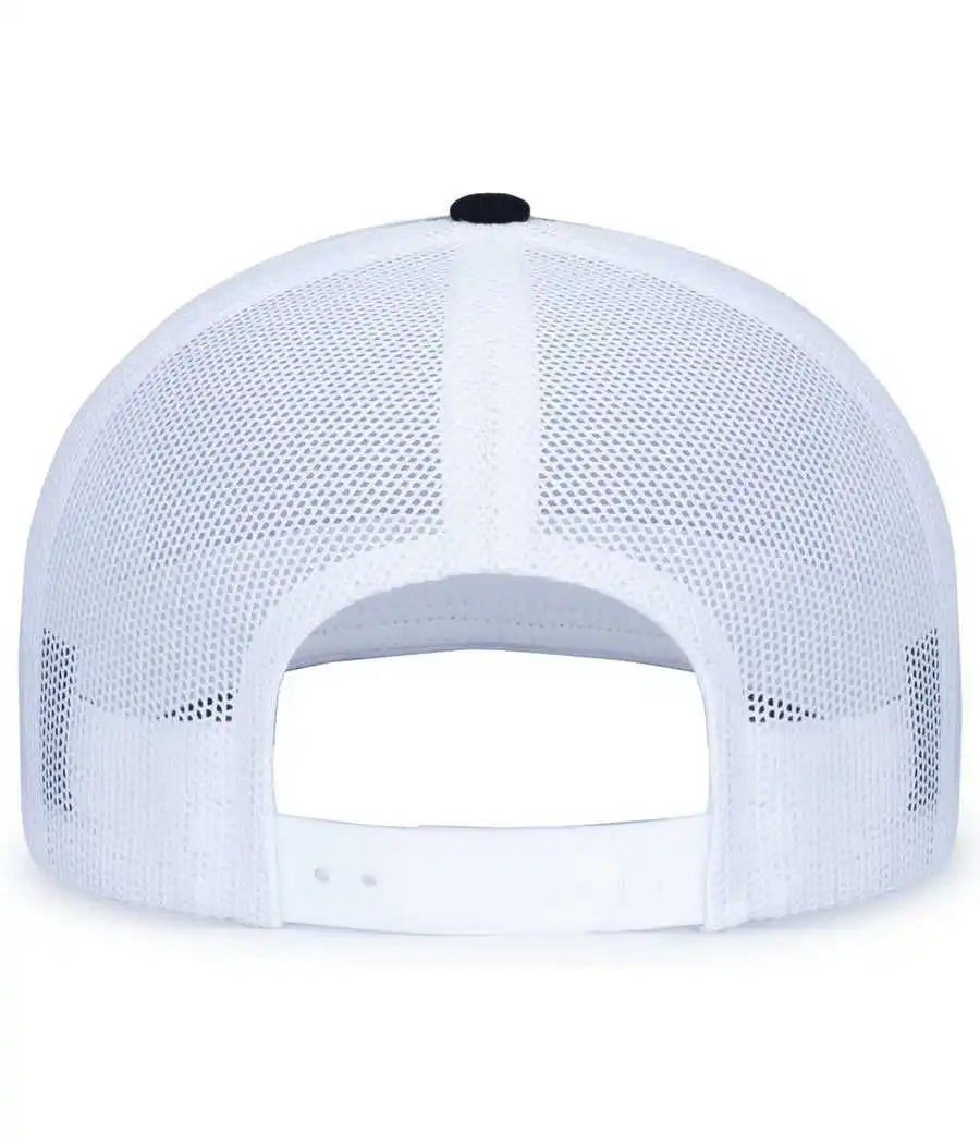 Pacific Headwear 104s Contrast Stitch Trucker Snapback - Heather Grey White Black - Gray / 7’’ 7 7/8’’