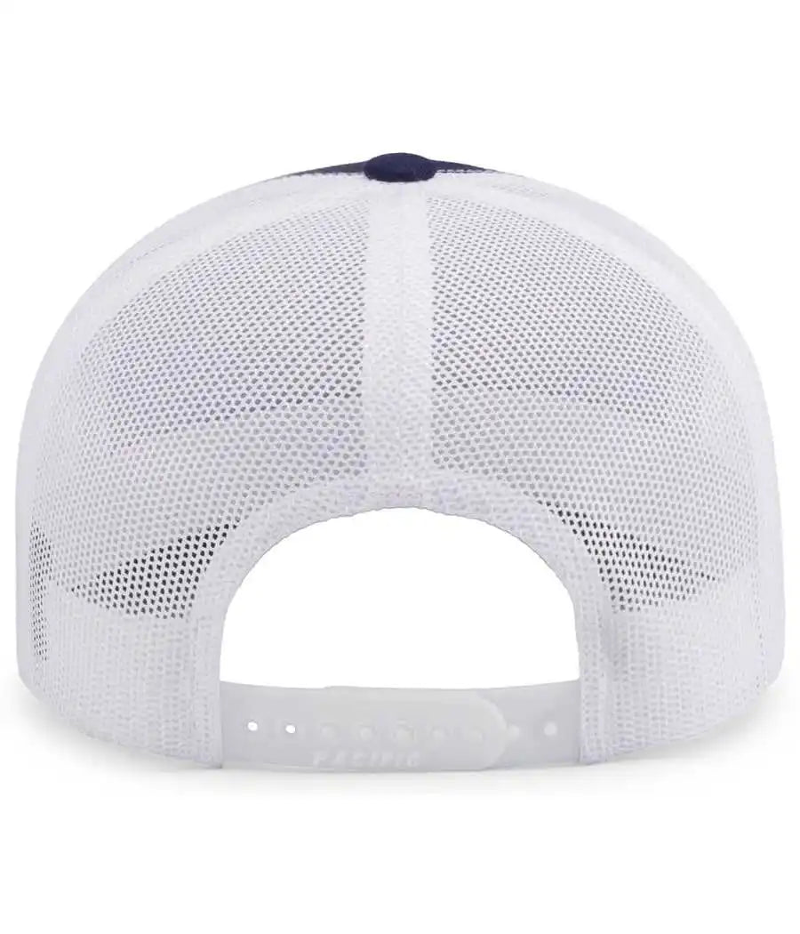 Pacific Headwear 104s Contrast Stitch Trucker Snapback True Navy White / 7’’ 7 7/8’’