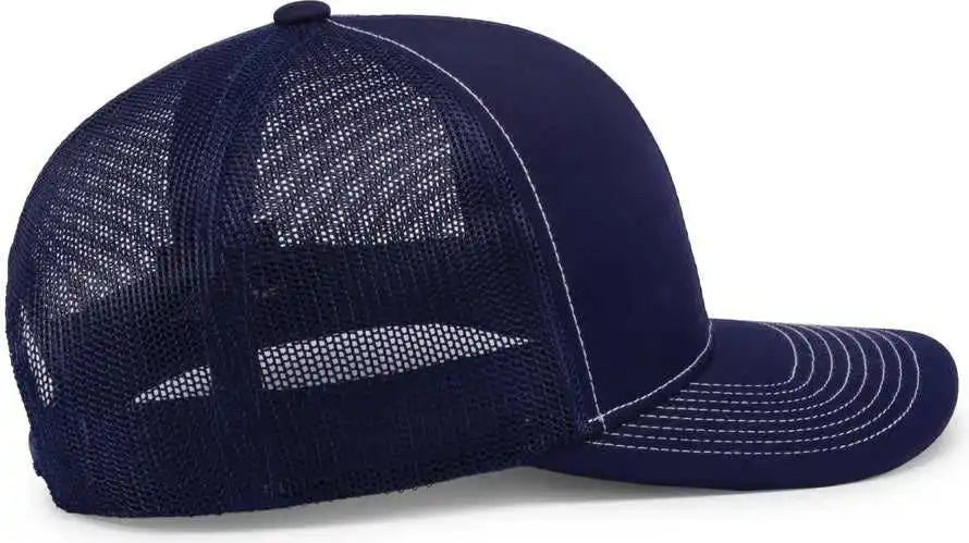 Pacific Headwear 104s Contrast Stitch Trucker Snapback True Navy White / 7’’ 7 7/8’’