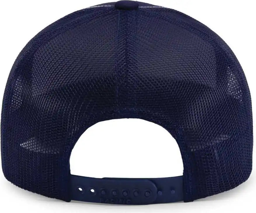 Pacific Headwear 104s Contrast Stitch Trucker Snapback True Navy White / 7’’ 7 7/8’’