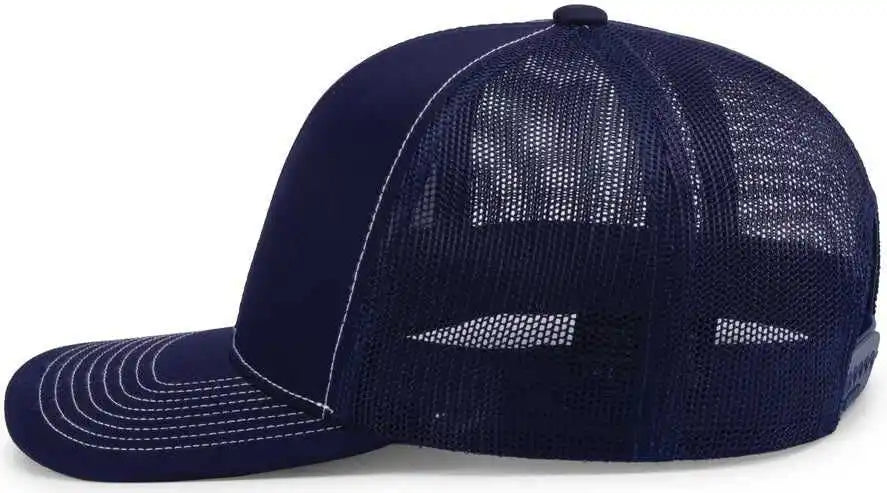 Pacific Headwear 104s Contrast Stitch Trucker Snapback True Navy White / 7’’ 7 7/8’’