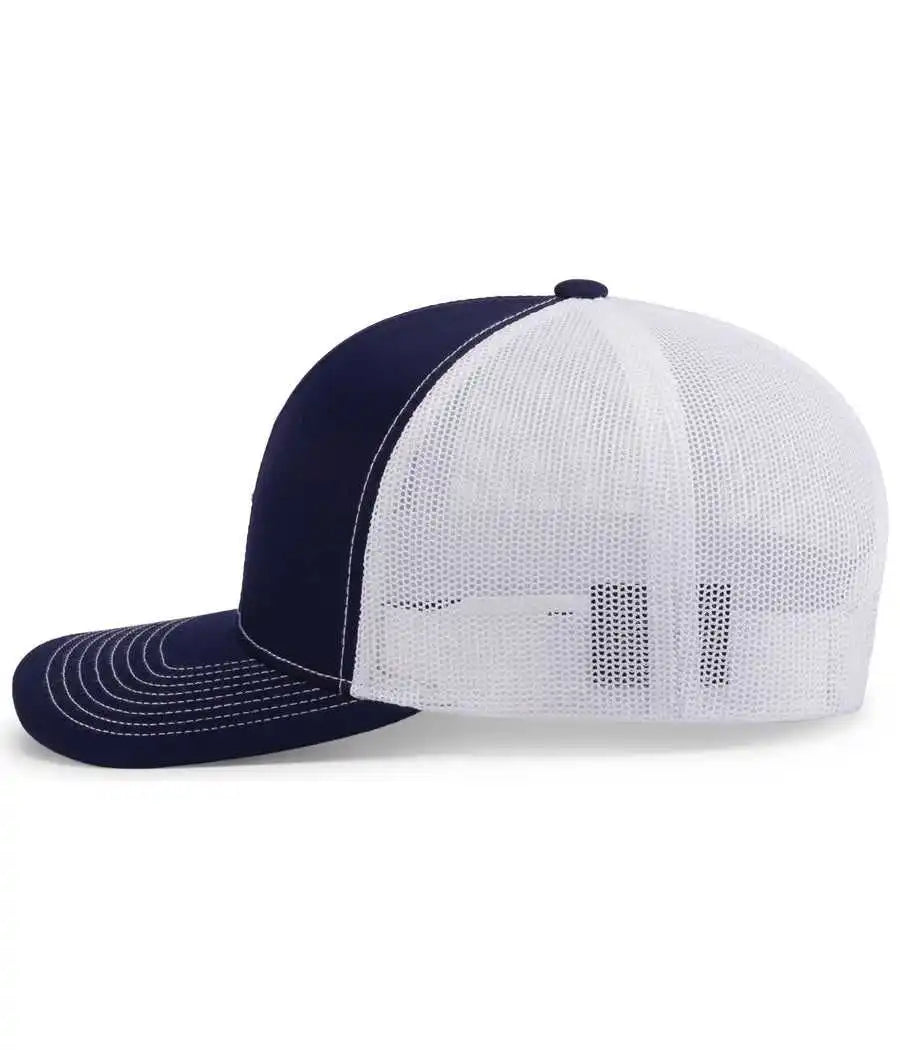 Pacific Headwear 104s Contrast Stitch Trucker Snapback True Navy White / 7’’ 7 7/8’’