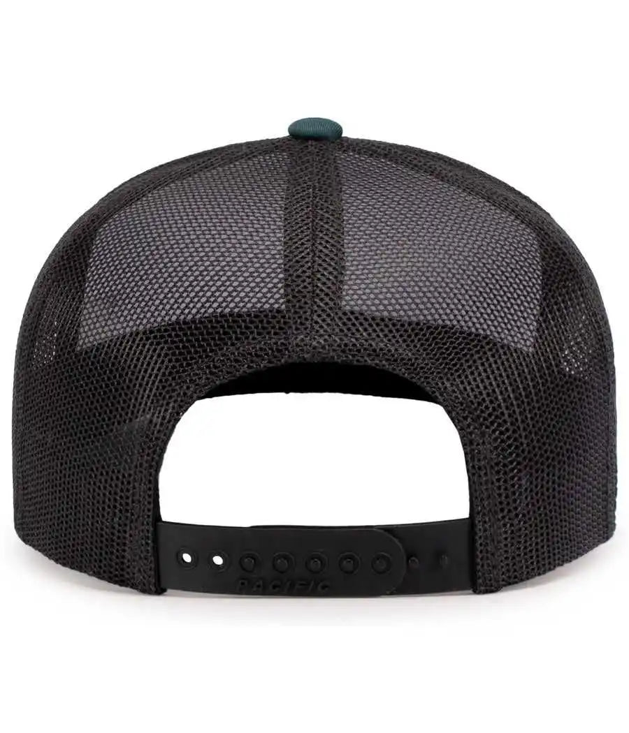 Pacific Headwear 104s Contrast Stitch Trucker Snapback White Light Charcoal Dark Teal / 7’’ 7 7/8’’