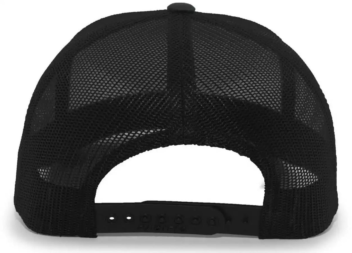 Pacific Headwear 105c 5 Panel Trucker Snapback Cap Black / 7’’ 7 7/8’’