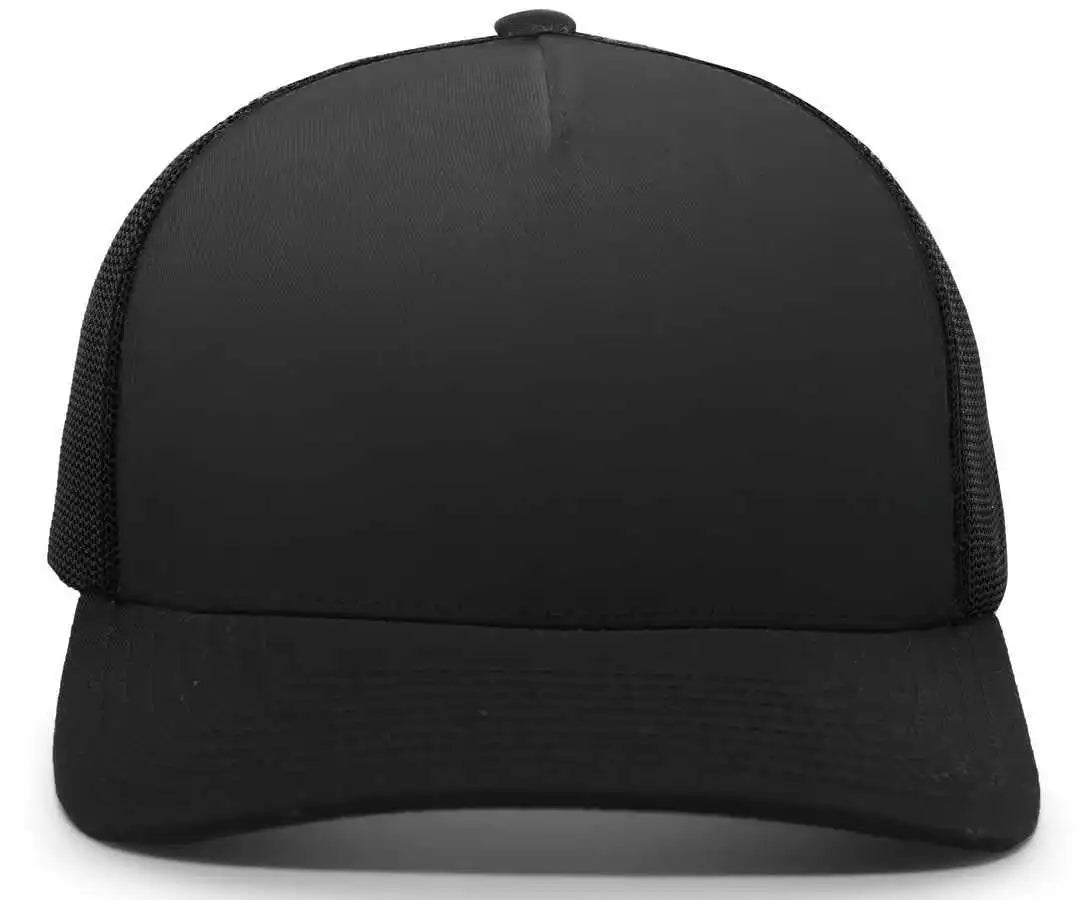 Pacific Headwear 105c 5 Panel Trucker Snapback Cap Black / 7’’ 7 7/8’’