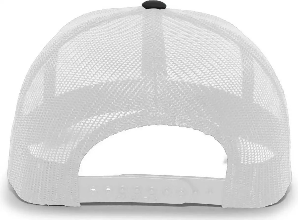 Pacific Headwear 105c 5 Panel Trucker Snapback Cap Black White / 7’’ 7 7/8’’