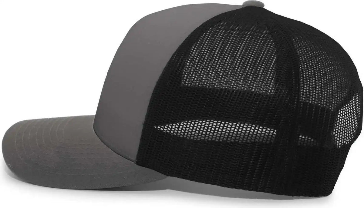 Pacific Headwear 105c 5 Panel Trucker Snapback Cap Graphite Black Dark Gray / 7’’ 7 7/8’’