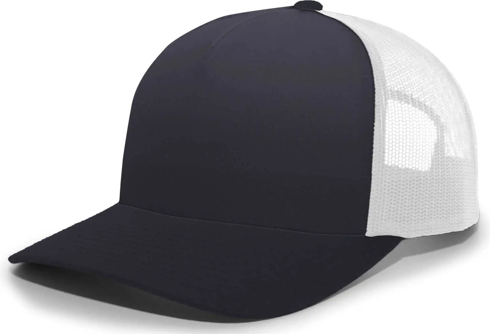 Pacific Headwear 105c 5-panel Trucker Snapback Cap - Navy White
