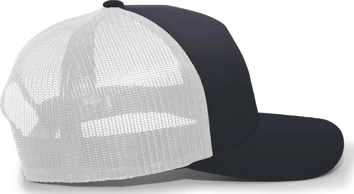 Pacific Headwear 105c 5-panel Trucker Snapback Cap - Navy White