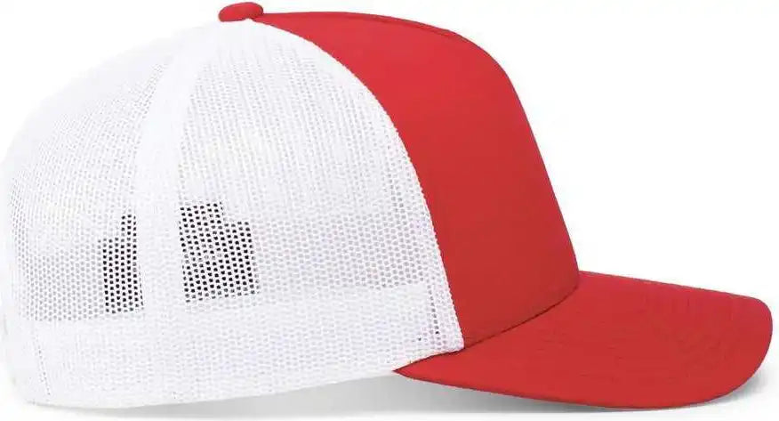 Pacific Headwear 105c 5 Panel Trucker Snapback Cap Red White / 7’’ 7 7/8’’