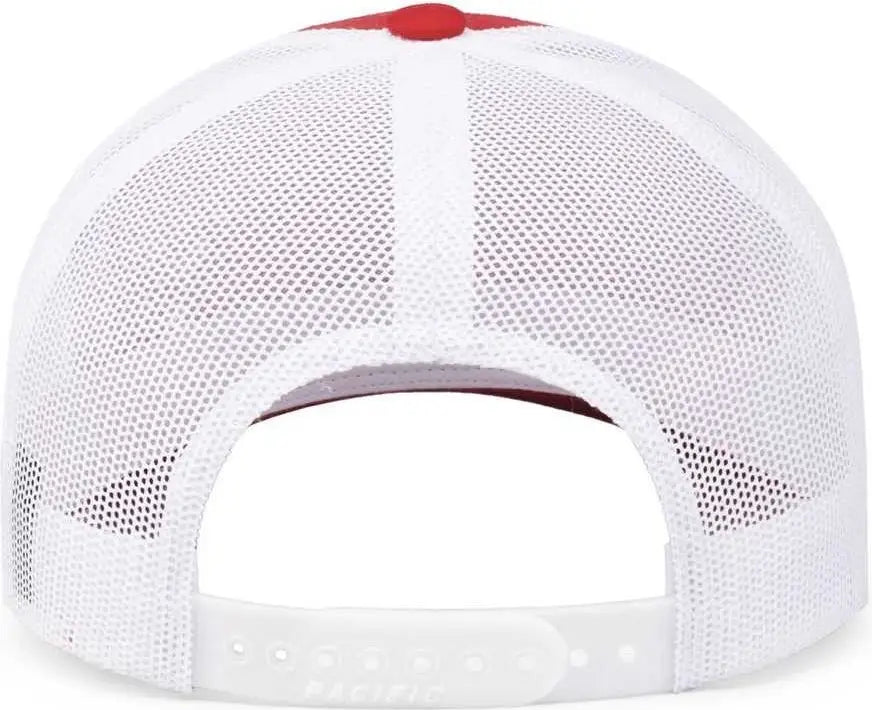 Pacific Headwear 105c 5-panel Trucker Snapback Cap - Red White - 7’’ - 7 7/8’’