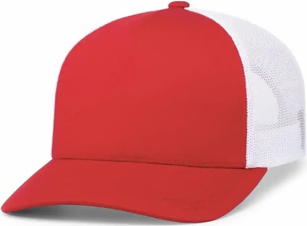 Pacific Headwear 105c 5-panel Trucker Snapback Cap - Red White - 7’’ - 7 7/8’’