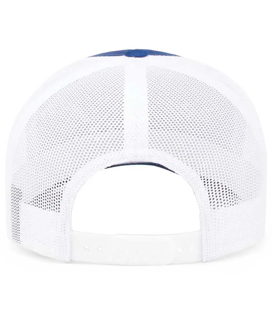 Pacific Headwear 105c 5-panel Trucker Snapback Cap - Royal White - 7’’ - 7 7/8’’