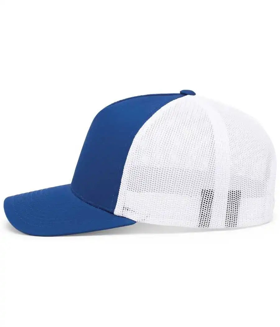 Pacific Headwear 105c 5 Panel Trucker Snapback Cap Royal White / 7’’ 7 7/8’’