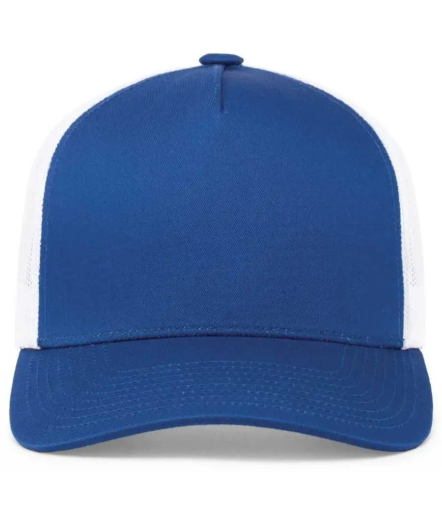 Pacific Headwear 105c 5-panel Trucker Snapback Cap - Royal White