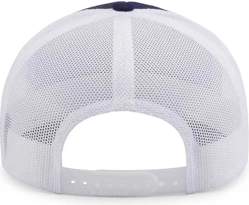 Pacific Headwear 105c 5 Panel Trucker Snapback Cap True Navy White / 7’’ 7 7/8’’