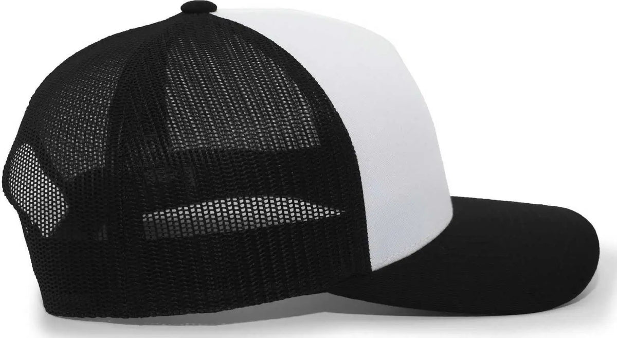 Pacific Headwear 105c 5-panel Trucker Snapback Cap - White Black - 7’’ - 7 7/8’’