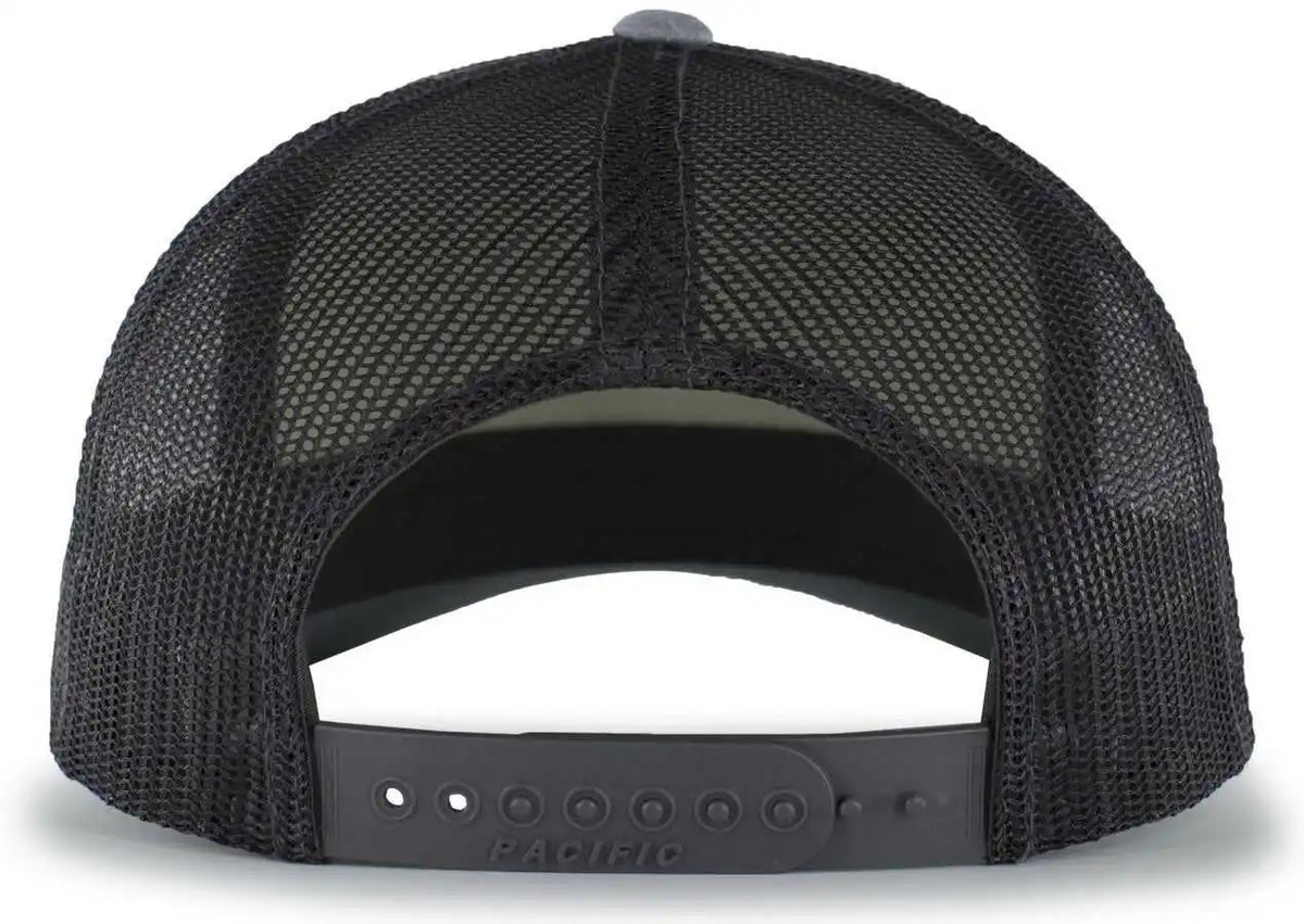 Pacific Headwear 105p Perforated 5-panel Trucker Snapback Cap - Heather Gray Light Charcoal Acid Green - 7’’ - 7 7/8’’