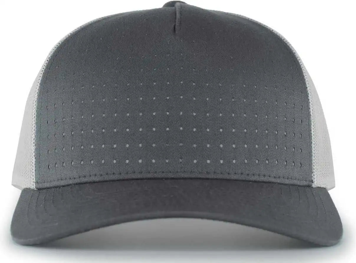 Pacific Headwear 105p Perforated 5-panel Trucker Snapback Cap - Graphite Silver - Dark Gray Light / 7’’ - 7 7/8’’