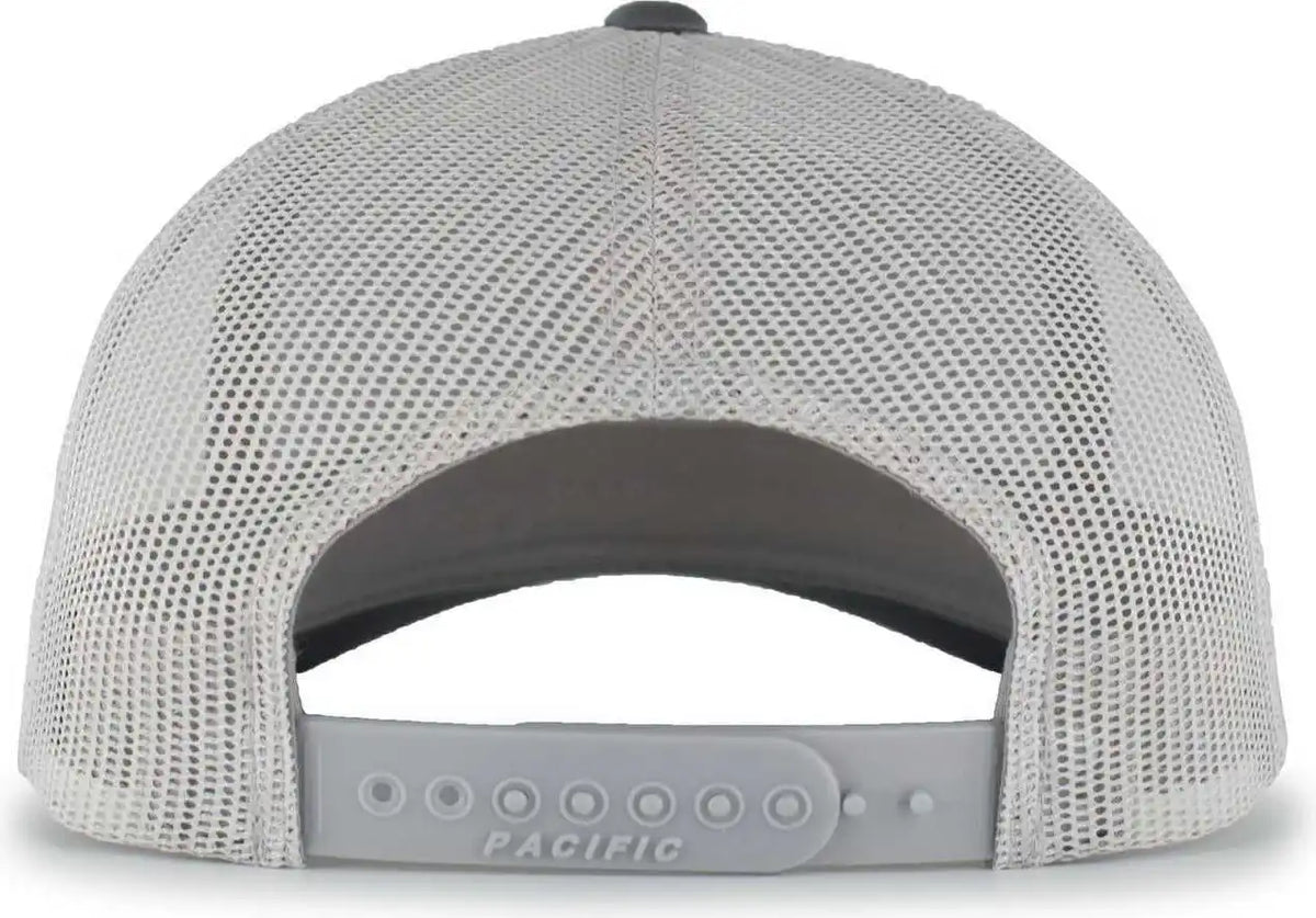 Pacific Headwear 105p Perforated 5 Panel Trucker Snapback Cap Graphite Silver Dark Gray Light / 7’’ 7 7/8’’