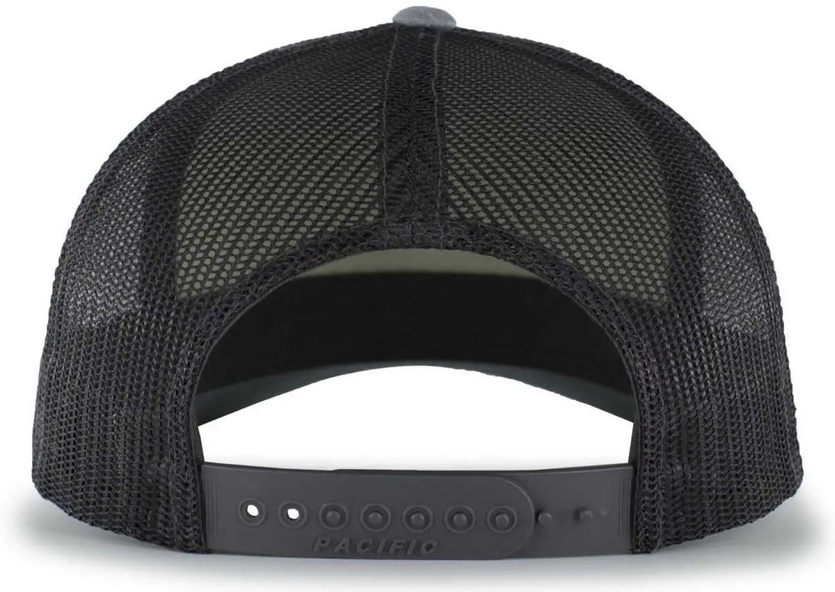 Pacific Headwear 105p Perforated 5-panel Trucker Snapback Cap - Heather Gray Light Charcoal Acid Green - 7’’ - 7 7/8’’