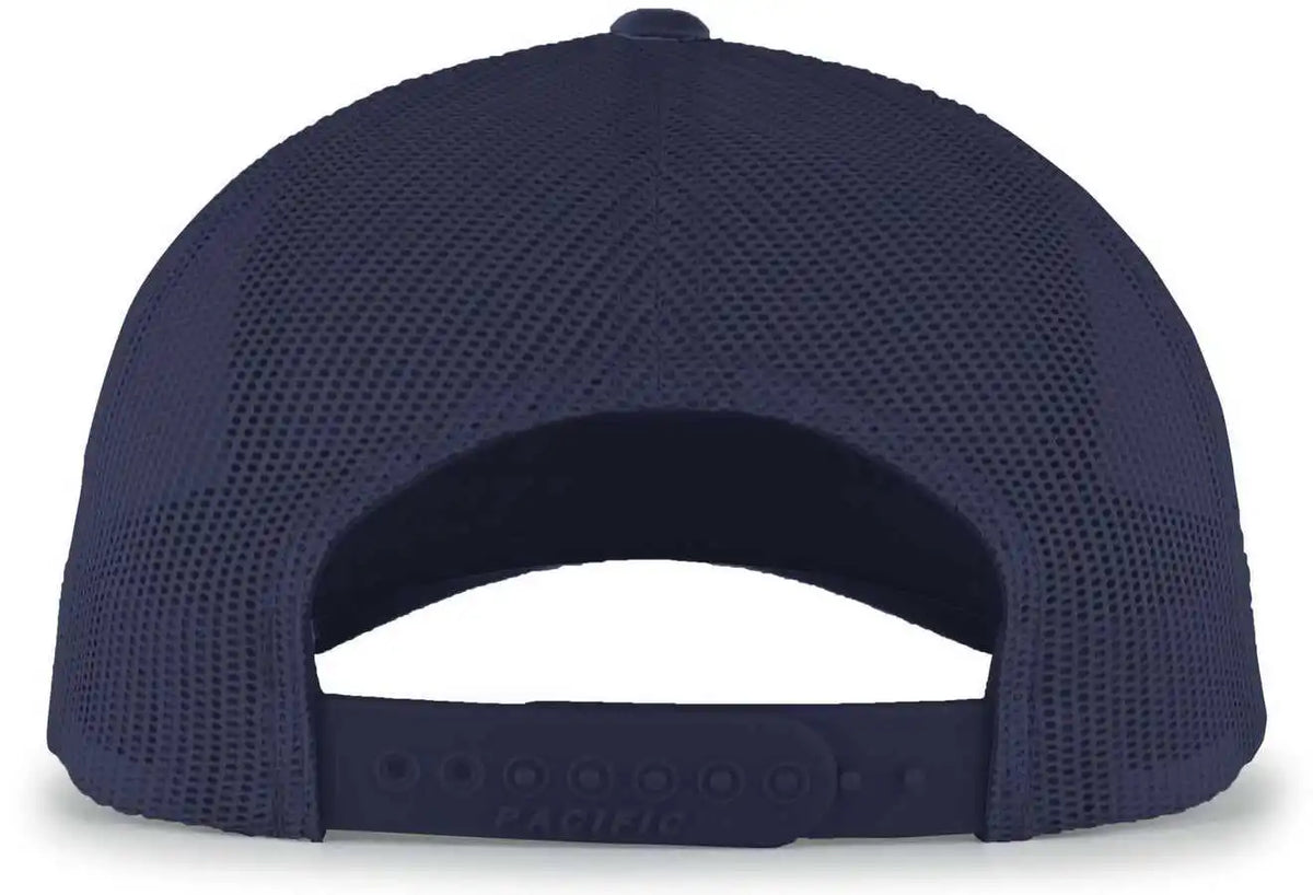 Pacific Headwear 105p Perforated 5-panel Trucker Snapback Cap - Navy - 7’’ - 7 7/8’’