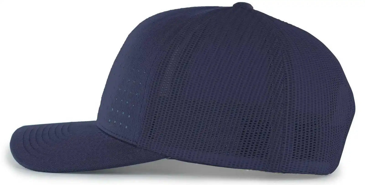 Pacific Headwear 105p Perforated 5-panel Trucker Snapback Cap - Navy - 7’’ - 7 7/8’’