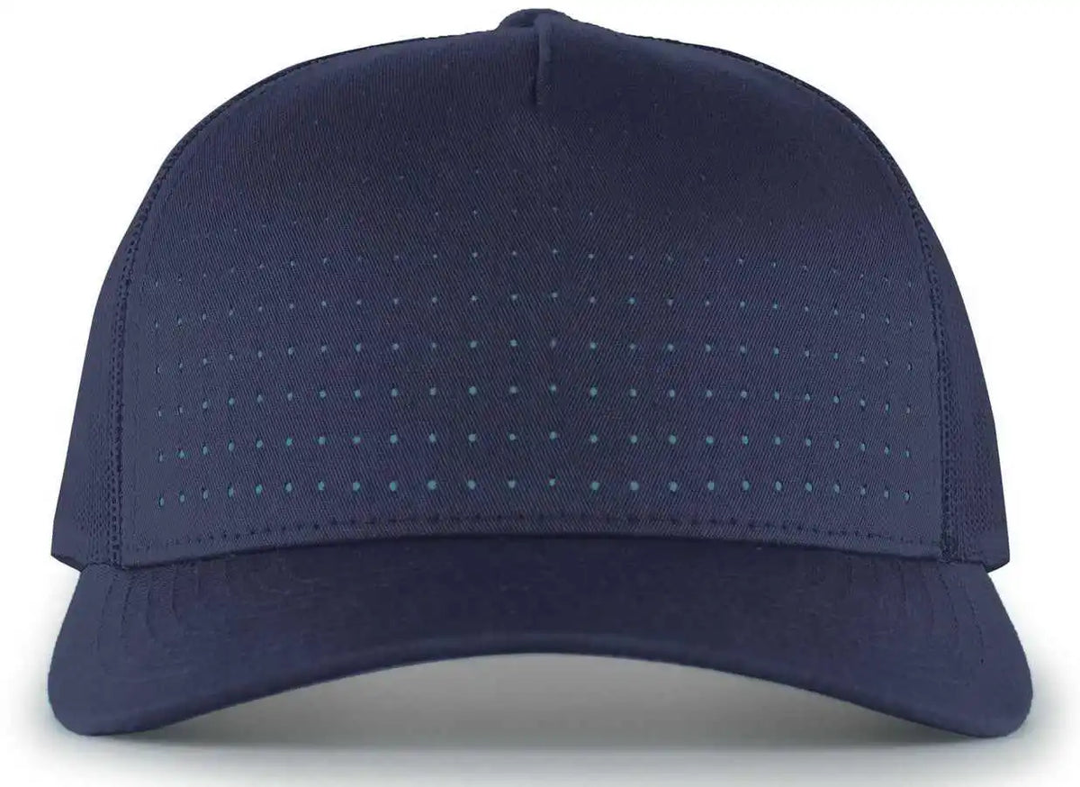 Pacific Headwear 105p Perforated 5-panel Trucker Snapback Cap - Navy - 7’’ - 7 7/8’’