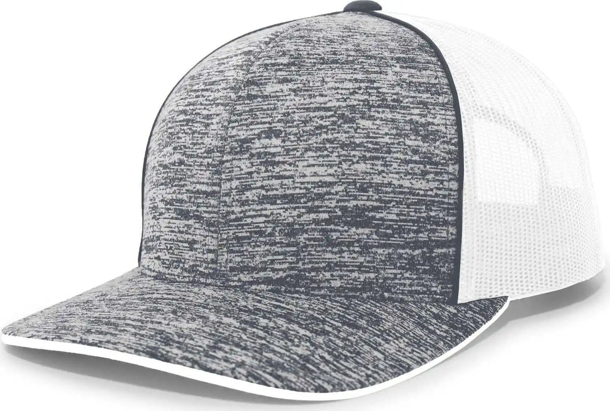 Pacific Headwear 106c Aggressive Heather Trucker Snapback Cap Navy White / 7’’ 7 7/8’’