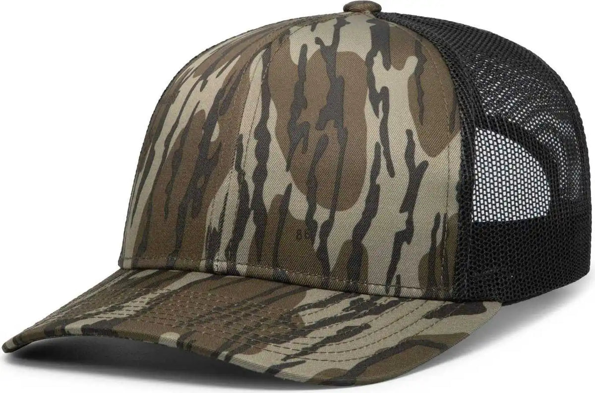 Pacific Headwear 108c Camo Snapback Trucker Cap Original Bottomland Lt Charcoal Mossy Oak Gray / 7’’ 7 7/8’’
