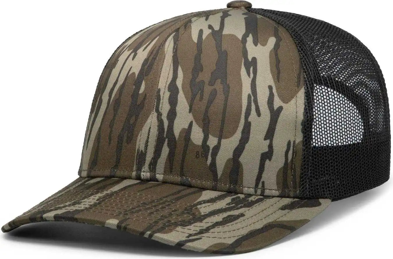 Pacific Headwear 108c Camo Snapback Trucker Cap - Original Bottomland Lt Charcoal - Mossy Oak Gray / 7’’ 7 7/8’’