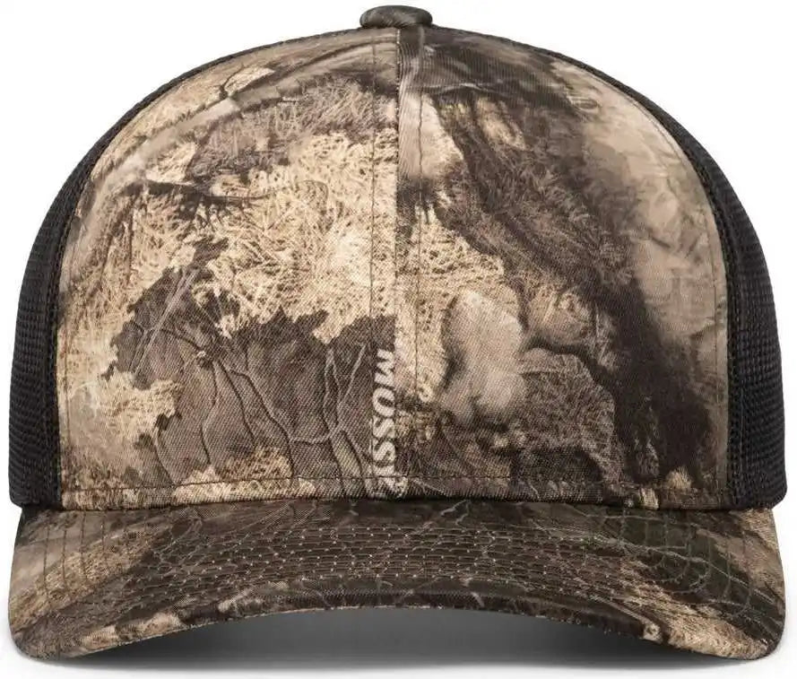 Pacific Headwear 108c Camo Snapback Trucker Cap - Terra Bayou Light Charcoal - Mossy Oak Dark Gray / 7’’ 7 7/8’’