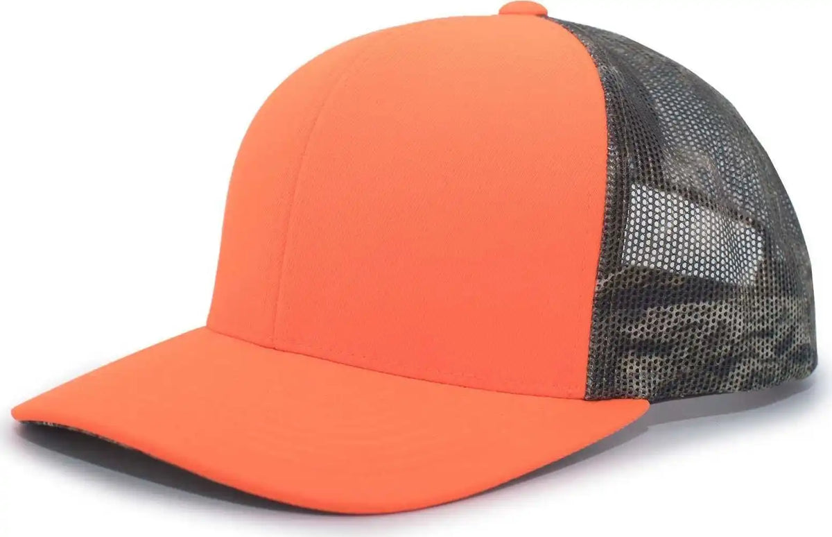 Pacific Headwear 108c Camo Trucker Snapback Cap - Blaze Break-up Country - Mossy Oak / 7’’ - 7 7/8’’