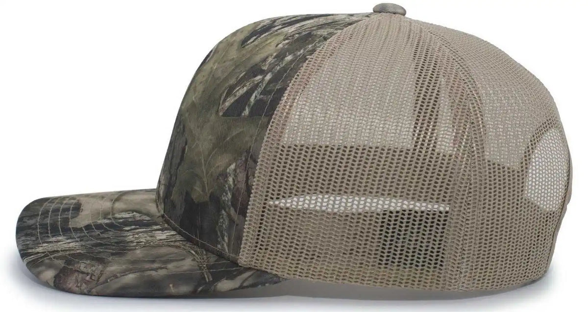 Pacific Headwear 108c Camo Trucker Snapback Cap Break Up Country Khaki Mossy Oak / 7’’ 7 7/8’’