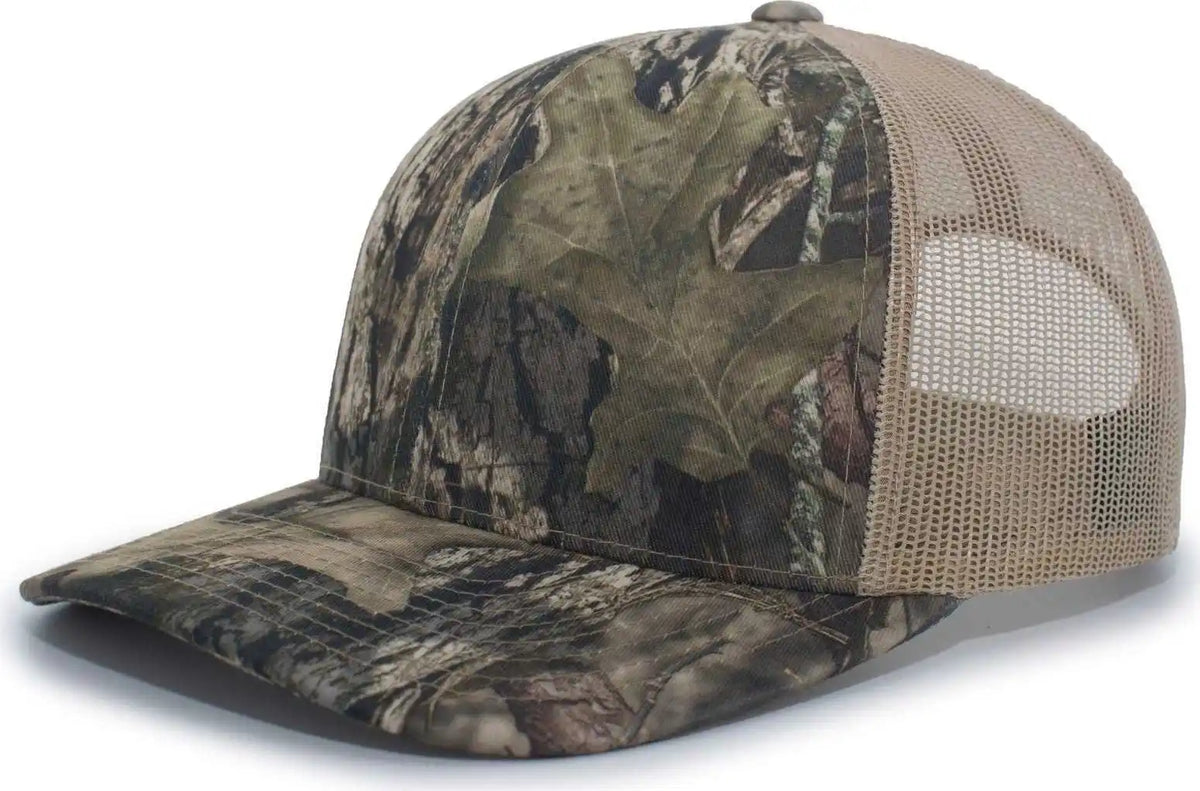 Pacific Headwear 108c Camo Trucker Snapback Cap Break Up Country Khaki Mossy Oak / 7’’ 7 7/8’’